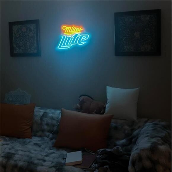 Miller Lite Beer LED Neon Sign Wall Decor Man Cave Bar Pub Bedroom Party NEW - Picture 6 of 7